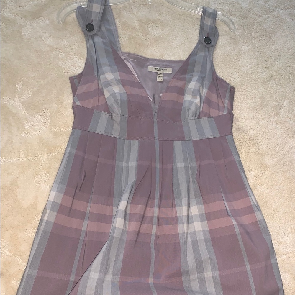 Burberry London Plaid Sundress Pink & Gray